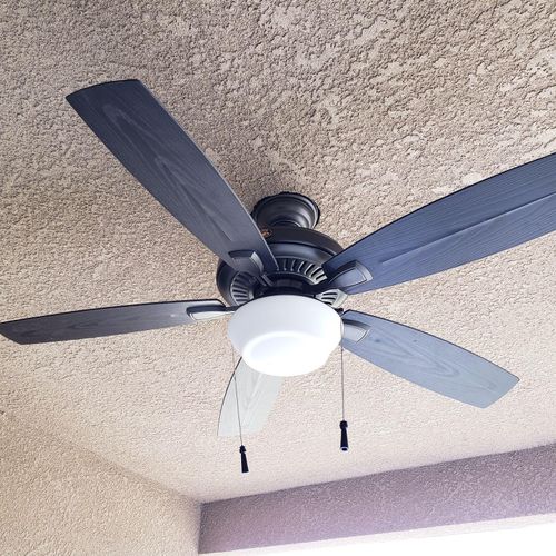Outdoor ceiling fan installation