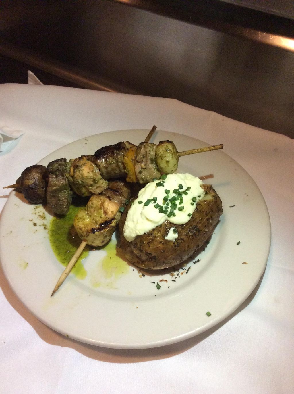 Venison Kabobs with Feta stuffed Potatoes