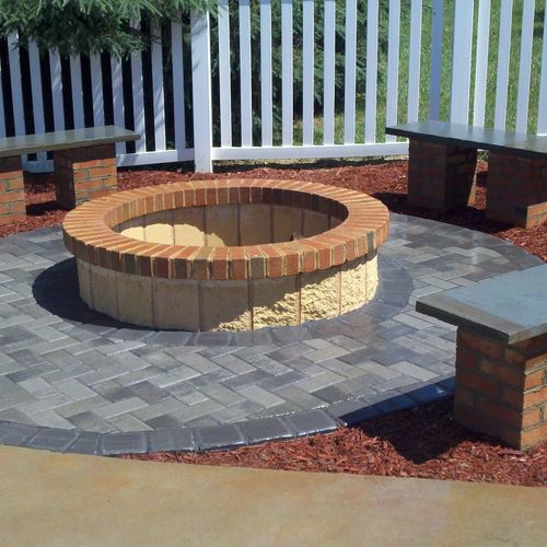 Pavers and Stone Firepit