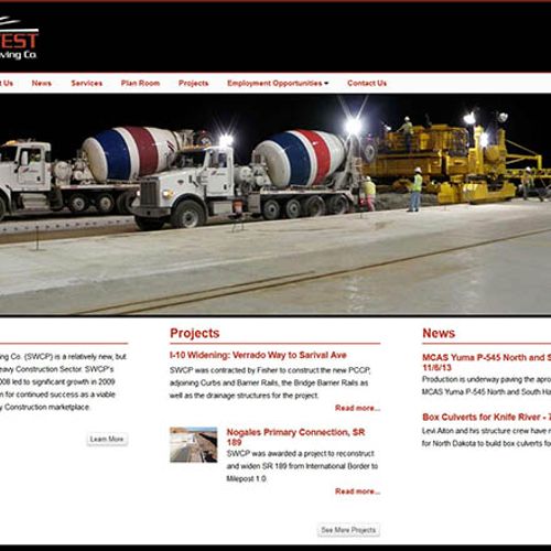 Corporate Site for SouthWest Concrete Paving in Ph