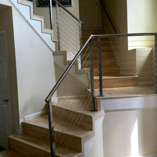 Custom Columbia laminate staircase: natural maple