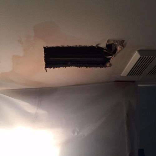 Water Leak, Bathroom Ceiling, Before