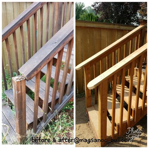 before and after stairs 