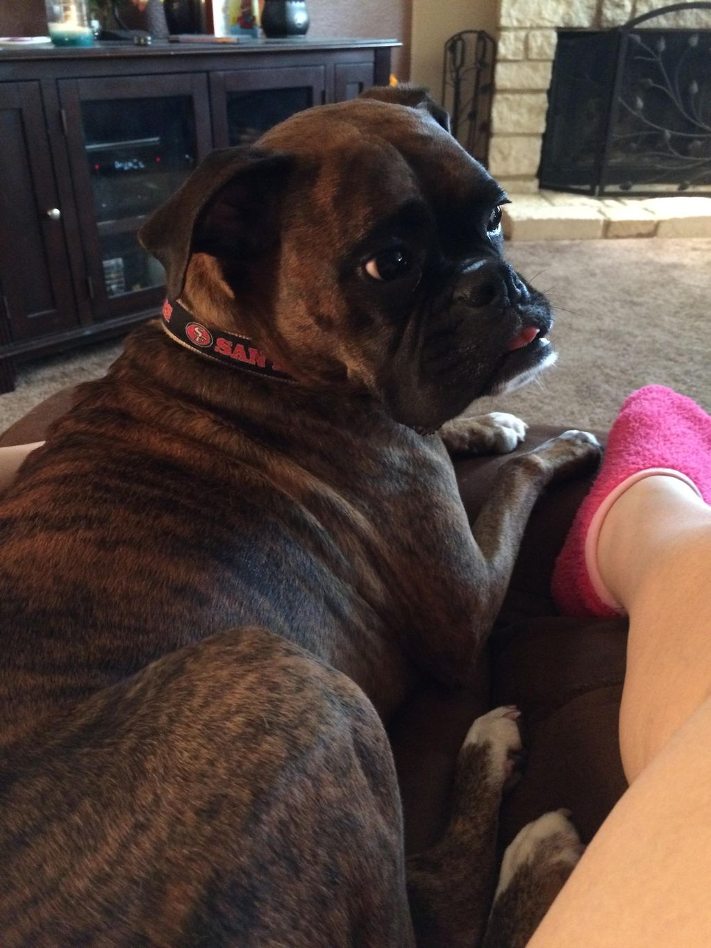 Lilly in her most comfortable position, in her mom