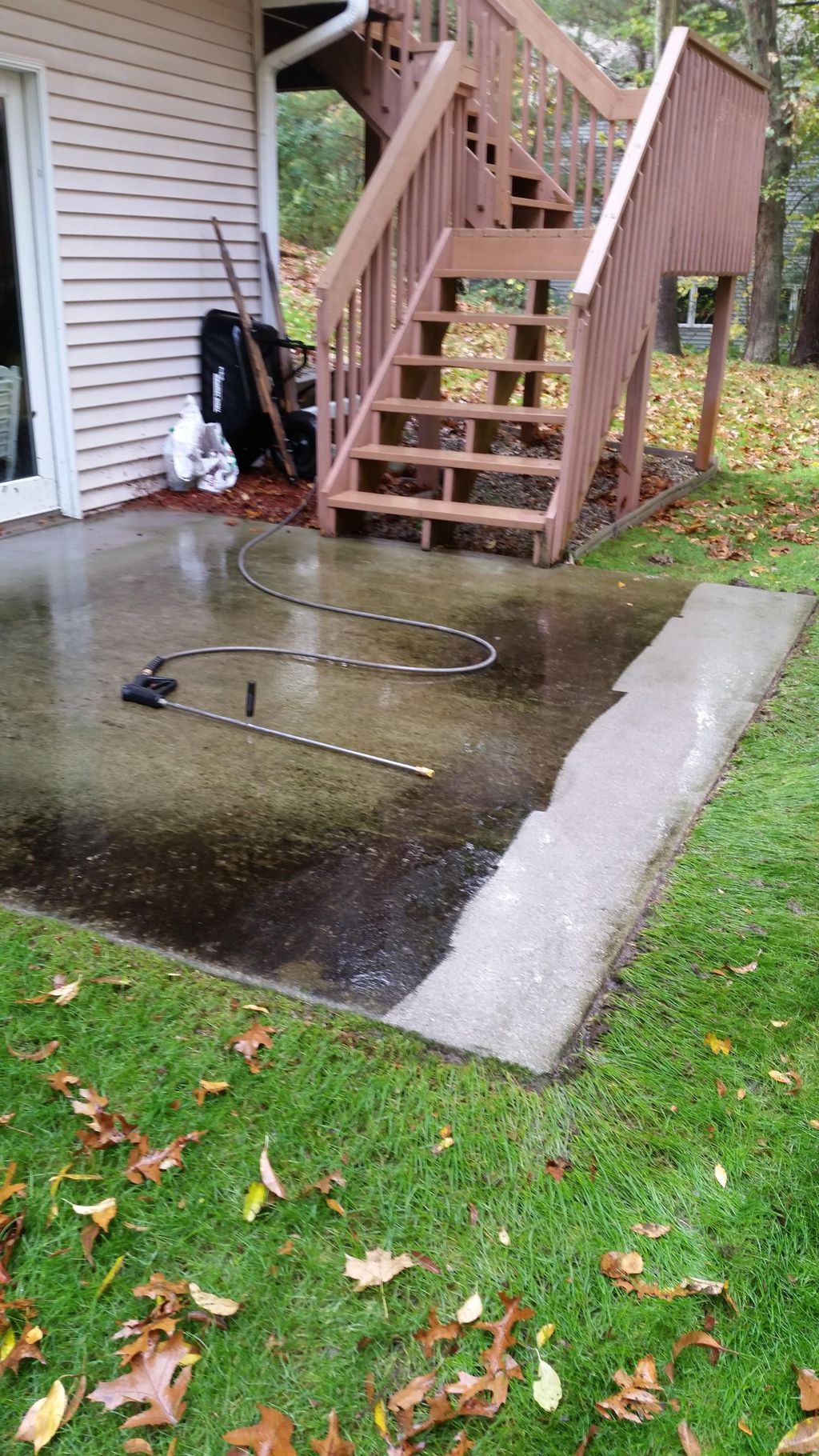 deck with old black mild dew