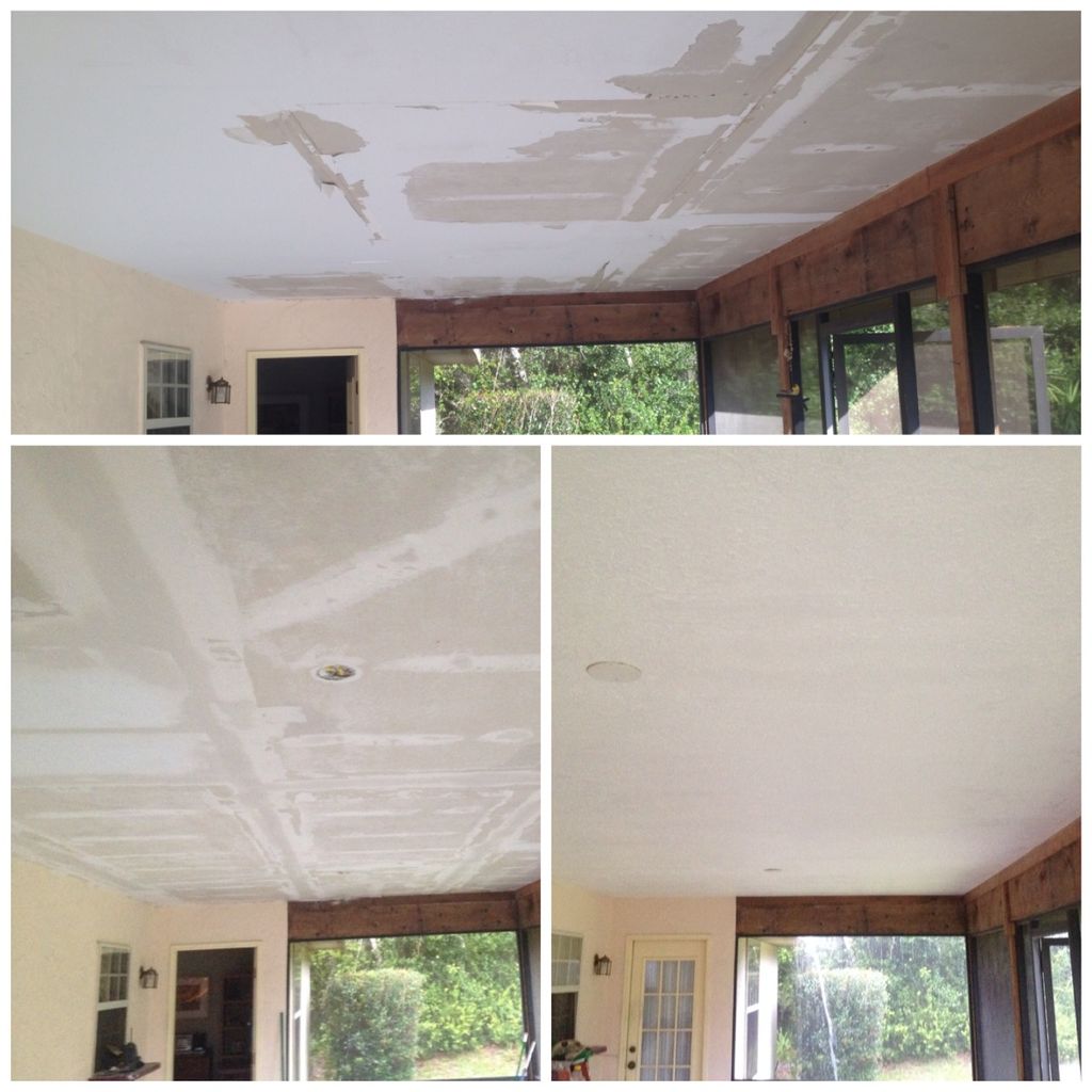 This was a screened in patio that had started chip