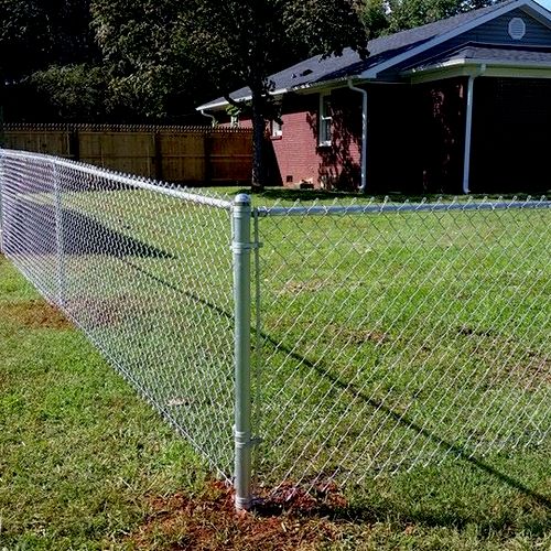 4 foot chain link with 6 foot privacy Gothic picke