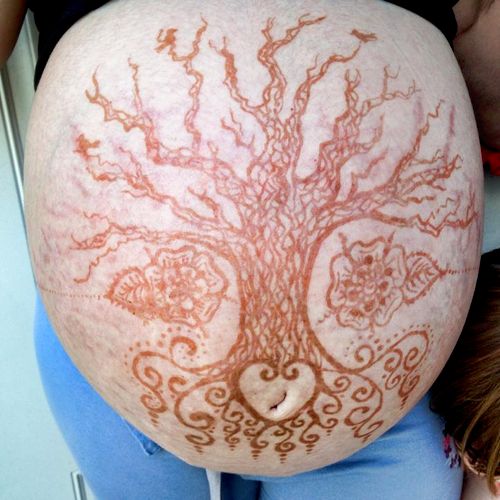 Prenatal belly blessing henna, paste off and the s