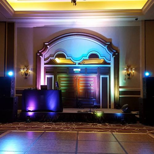Professional lighting and sound, for corporate eve