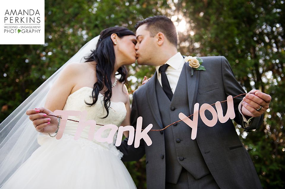 Thank You Sign, Bride and Groom, Summer Wedding, V
