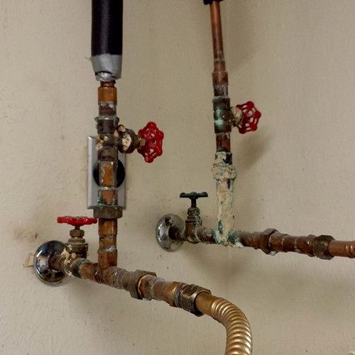 Water heater valves before