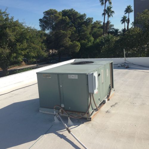 Old 5 ton Rheem Units replace with Trane Units at 