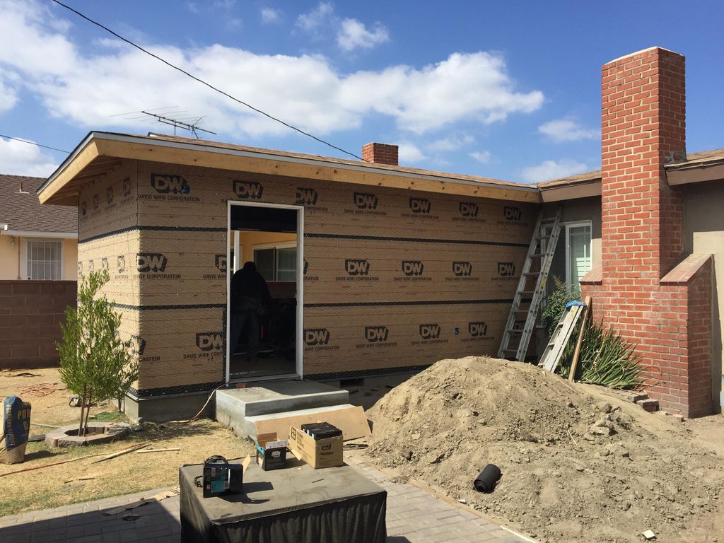 During construction-showing exterior view.