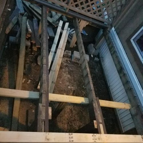 deck tear off and rebuild of supports