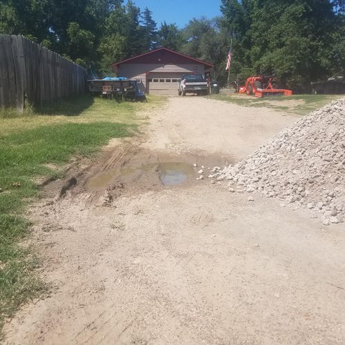 Driveway with multiple pot holes 