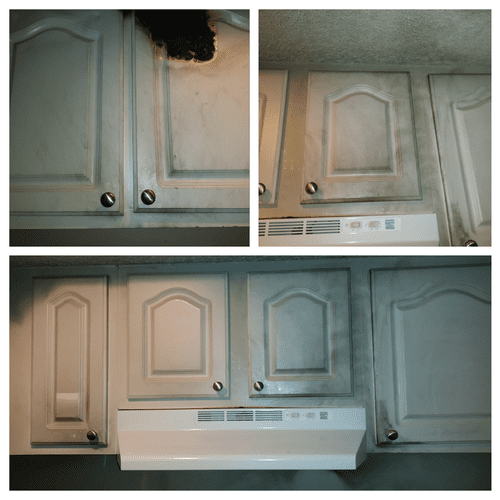 Before: Cabinet cleaning (recent house fire)