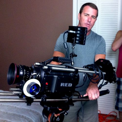 Owner Jeff Bernier on a shoot with the RED camera
