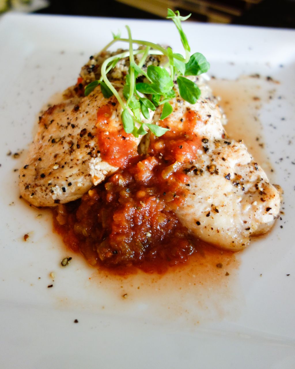 Pomodoro Chicken and Sprouts