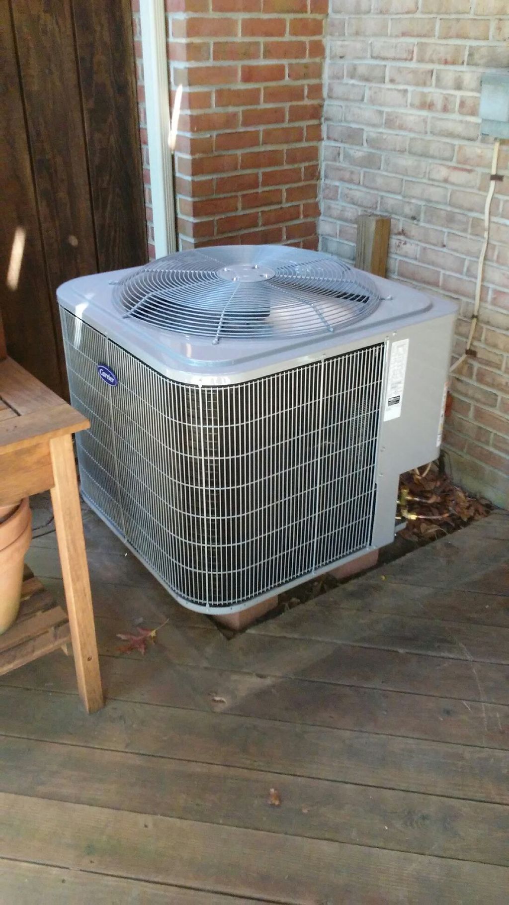 new carrier 15 seer heat pump we just installed. 