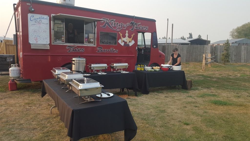 Catering buffet style with King of Tacos Truck