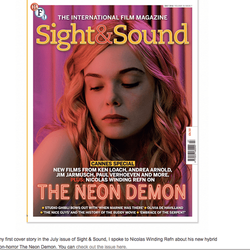 July 2016 Sight & Sound cover story with director 