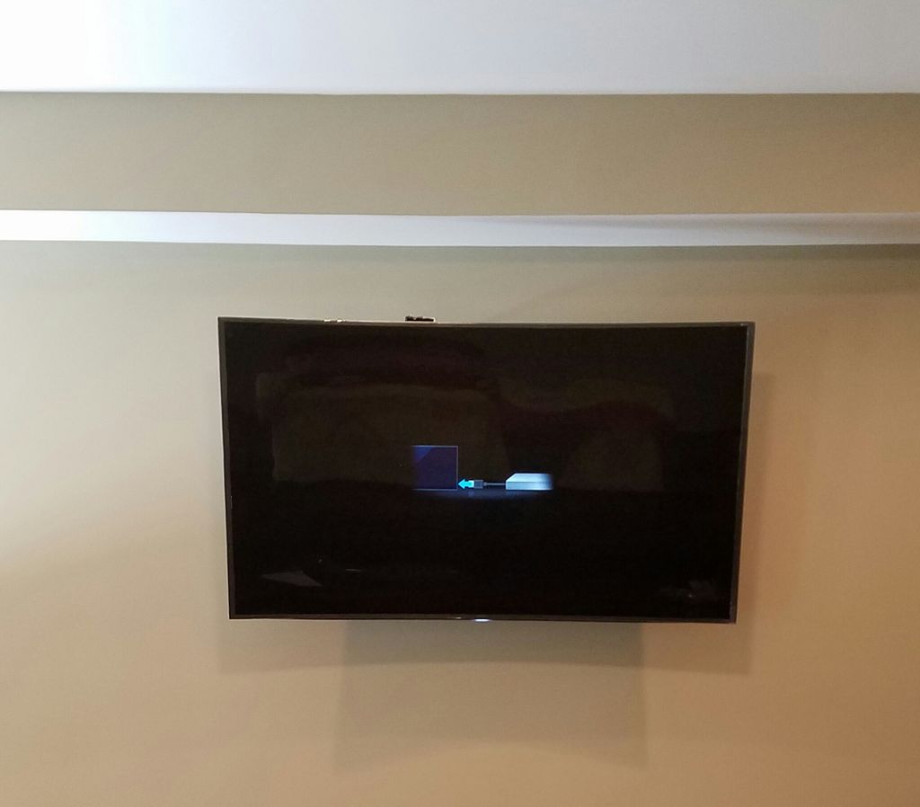 65 inch 4K Curved TV mount installation