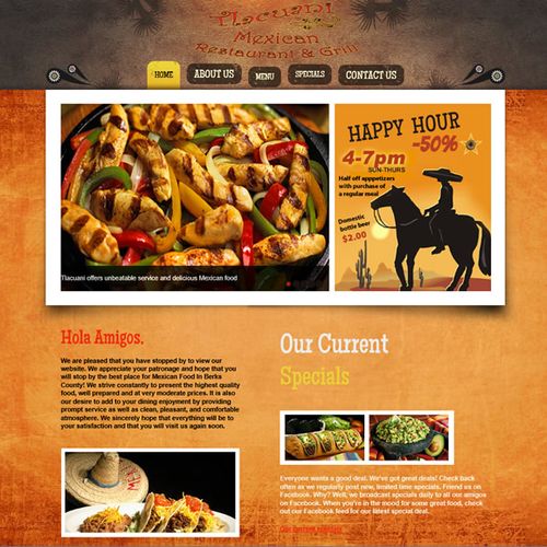 Created a website for a Mexican Restaurant in Read