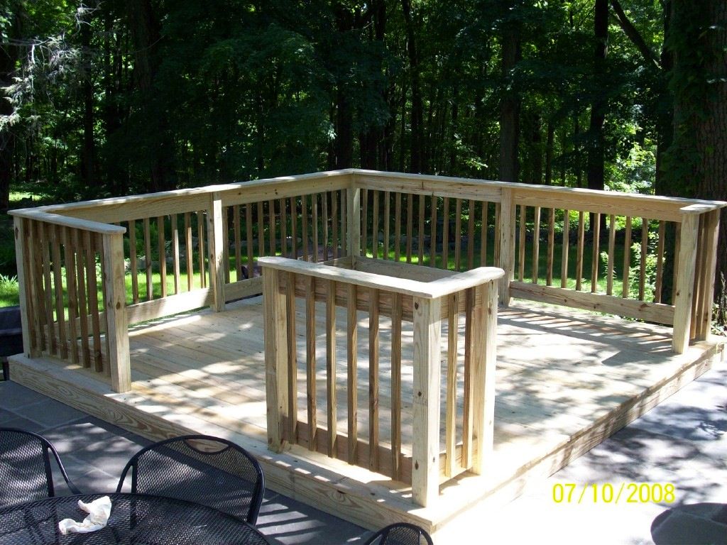 Custom built deck onto main patio area