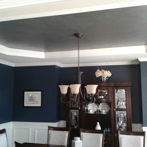 Dining Room and Faux (Metallic Wash) Ceiling
