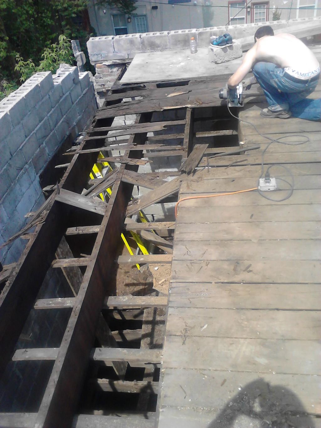 Replacing rafters and decking on neglected garage 