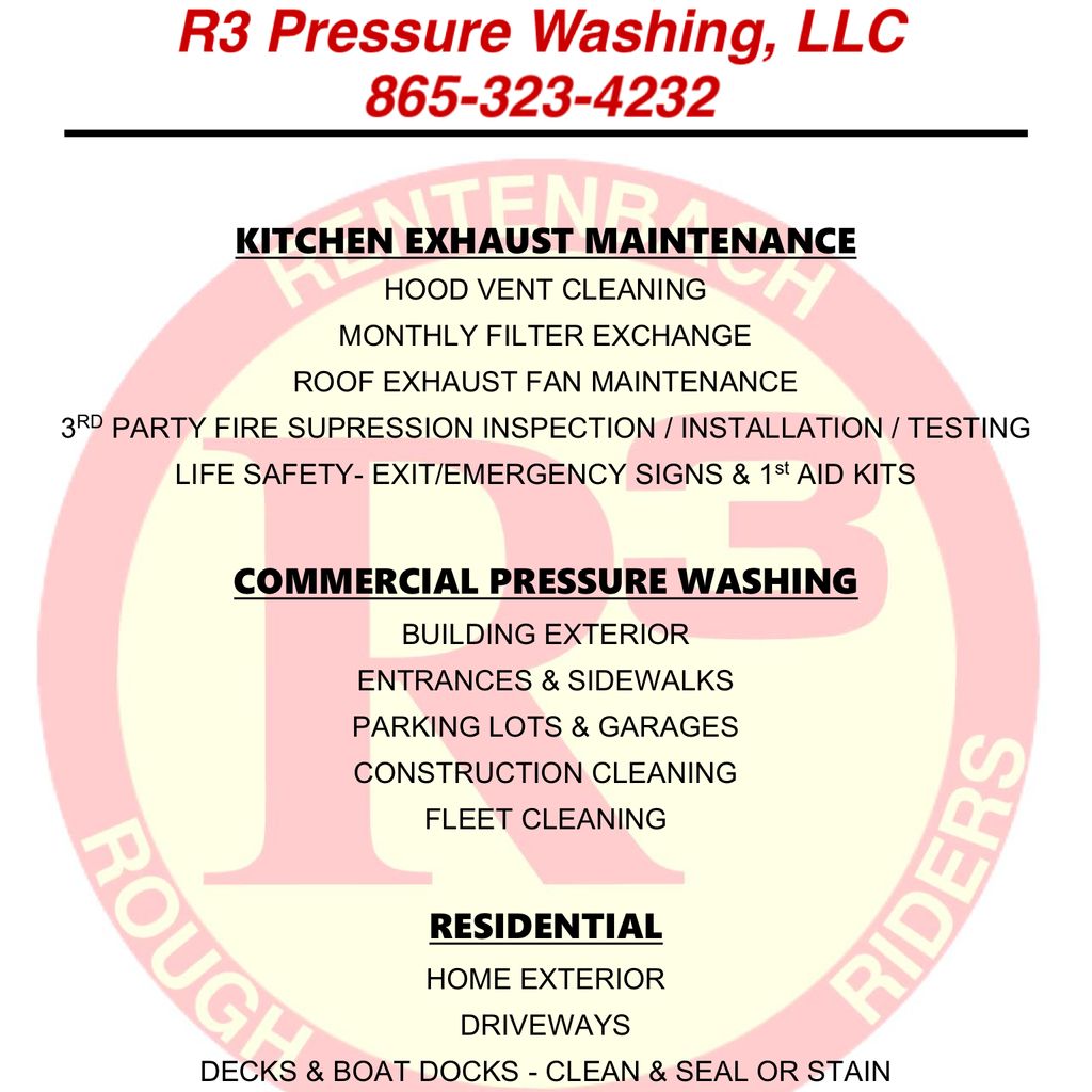 R3 pressure washing