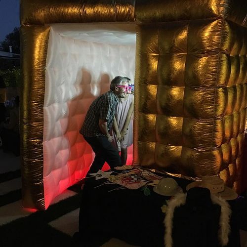 This is our popular Gold inflatable booth!