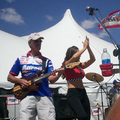 With Rockasaurus at Talladega Speedway 2007.