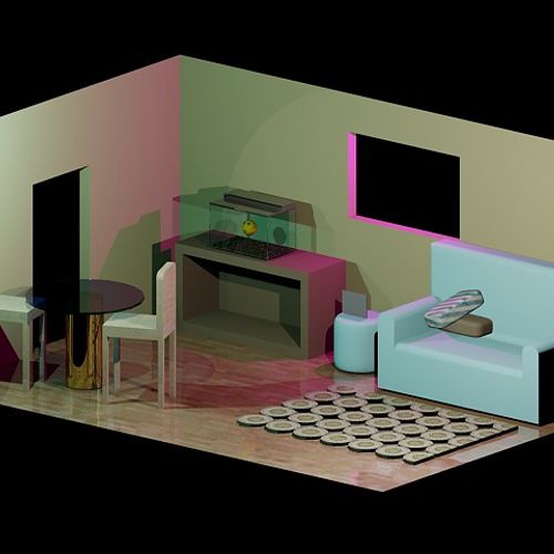 Small room 3D rendering