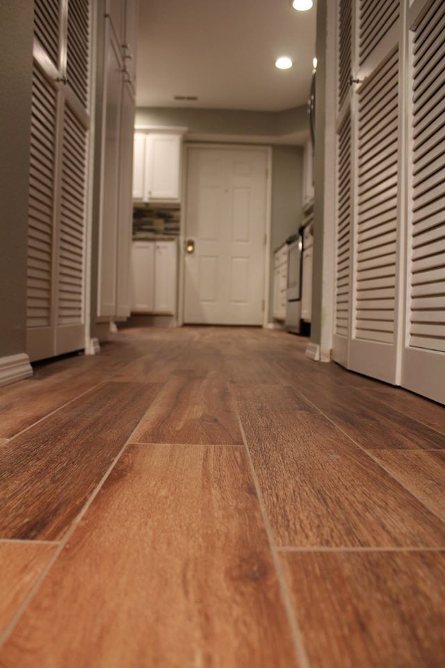 Tiled Hallway Using Wood Look Tiles