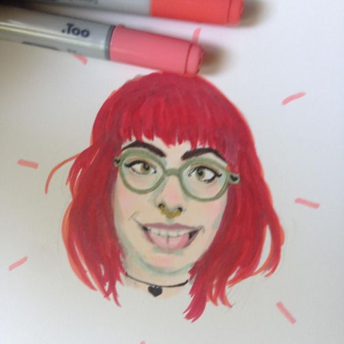 Traditional- pen and marker portrait