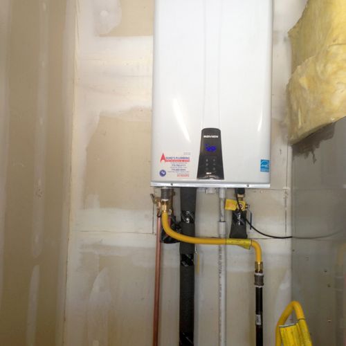 Navien single whole house tankless water heater in
