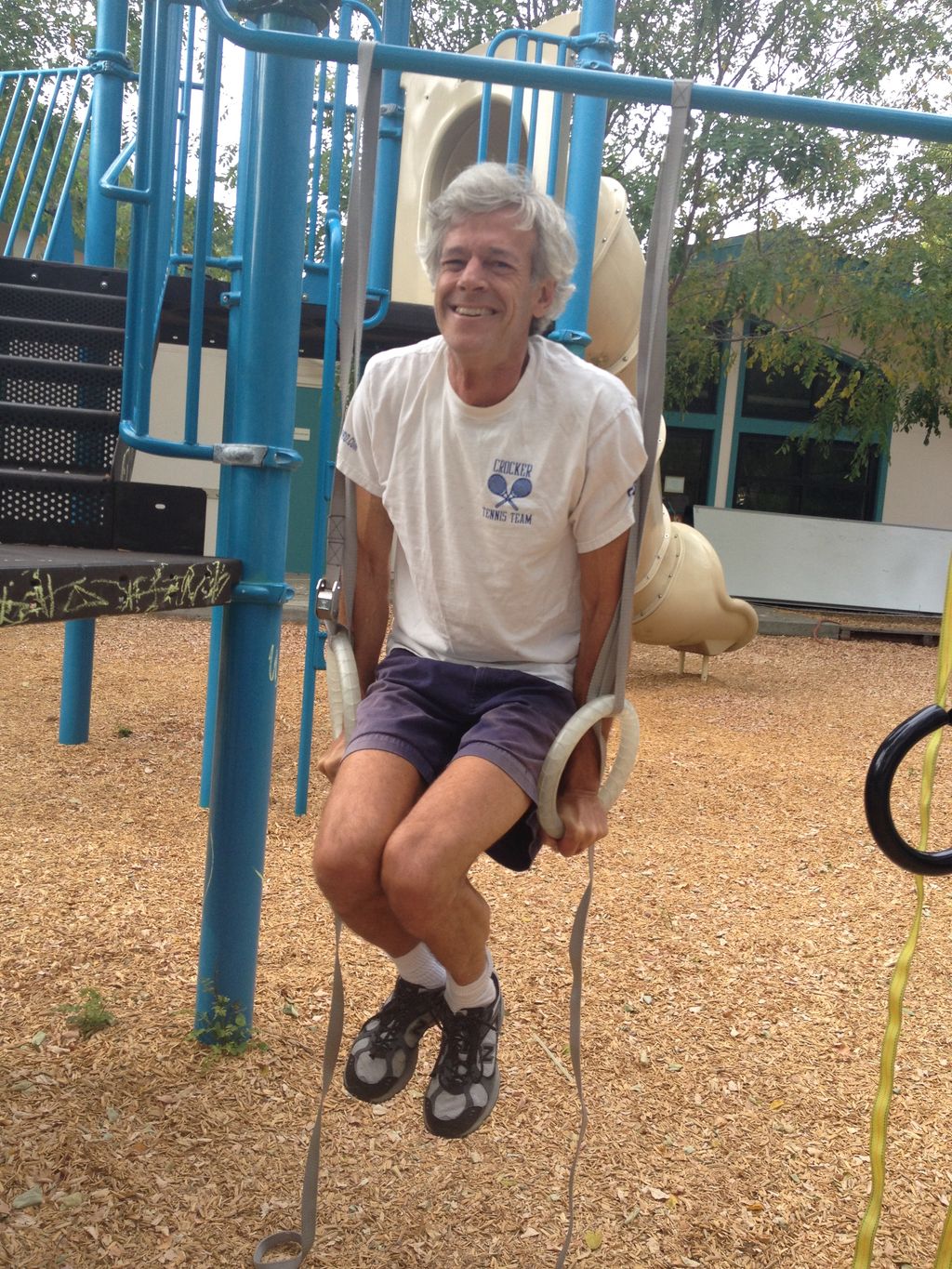 Outdoor training is Andy's choice here at a school