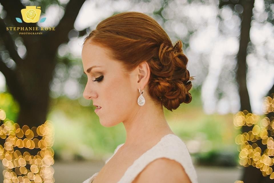 Curls and twists wedding hair