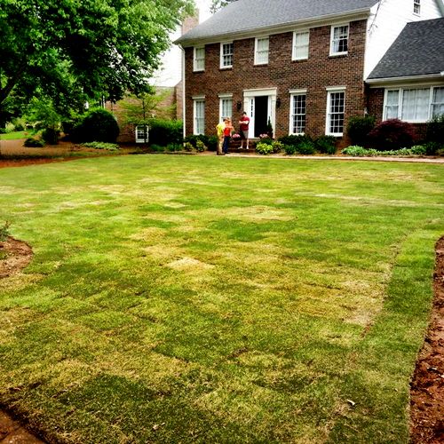 This was a completely sod installation. We prepped