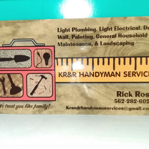 KR&R Handyman Services. "We treat you like family"