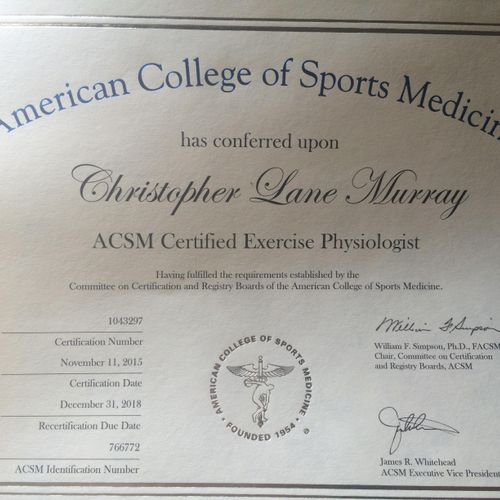 ACSM Certification