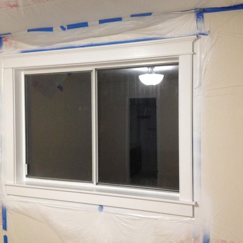 Newly painted custom trim for the same window, cra