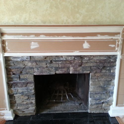 custom mantle with MDF.