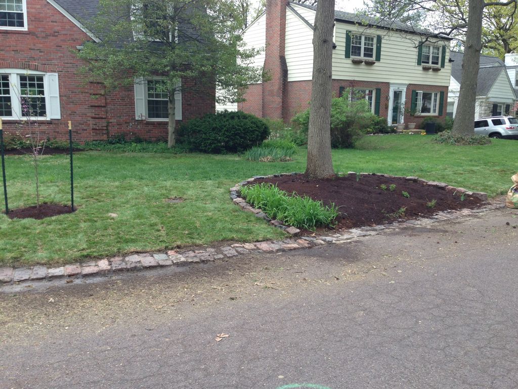New Sod and Mulch - Tilled area and prepared with 