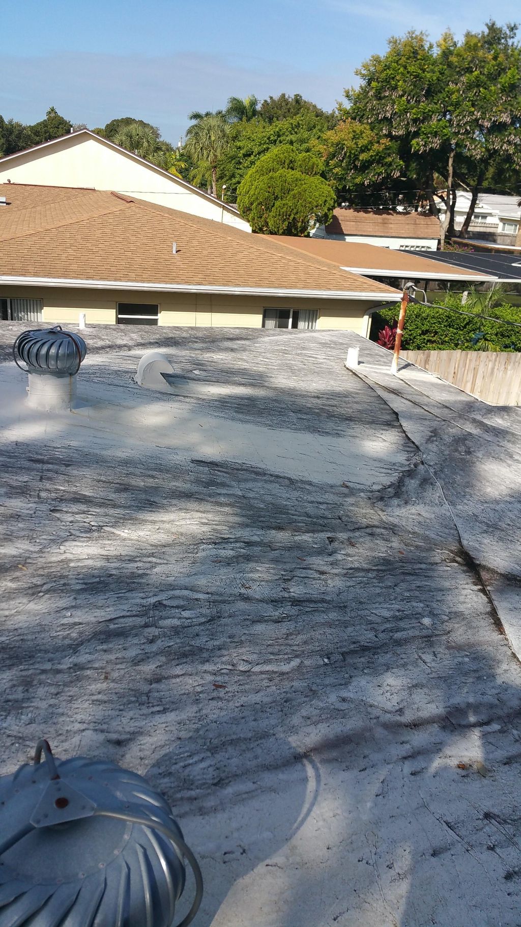 before  roof cleaning.