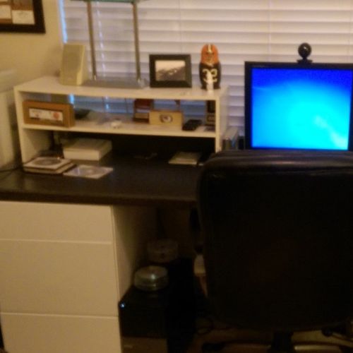Home Office Setup with two computers, MFP and the 