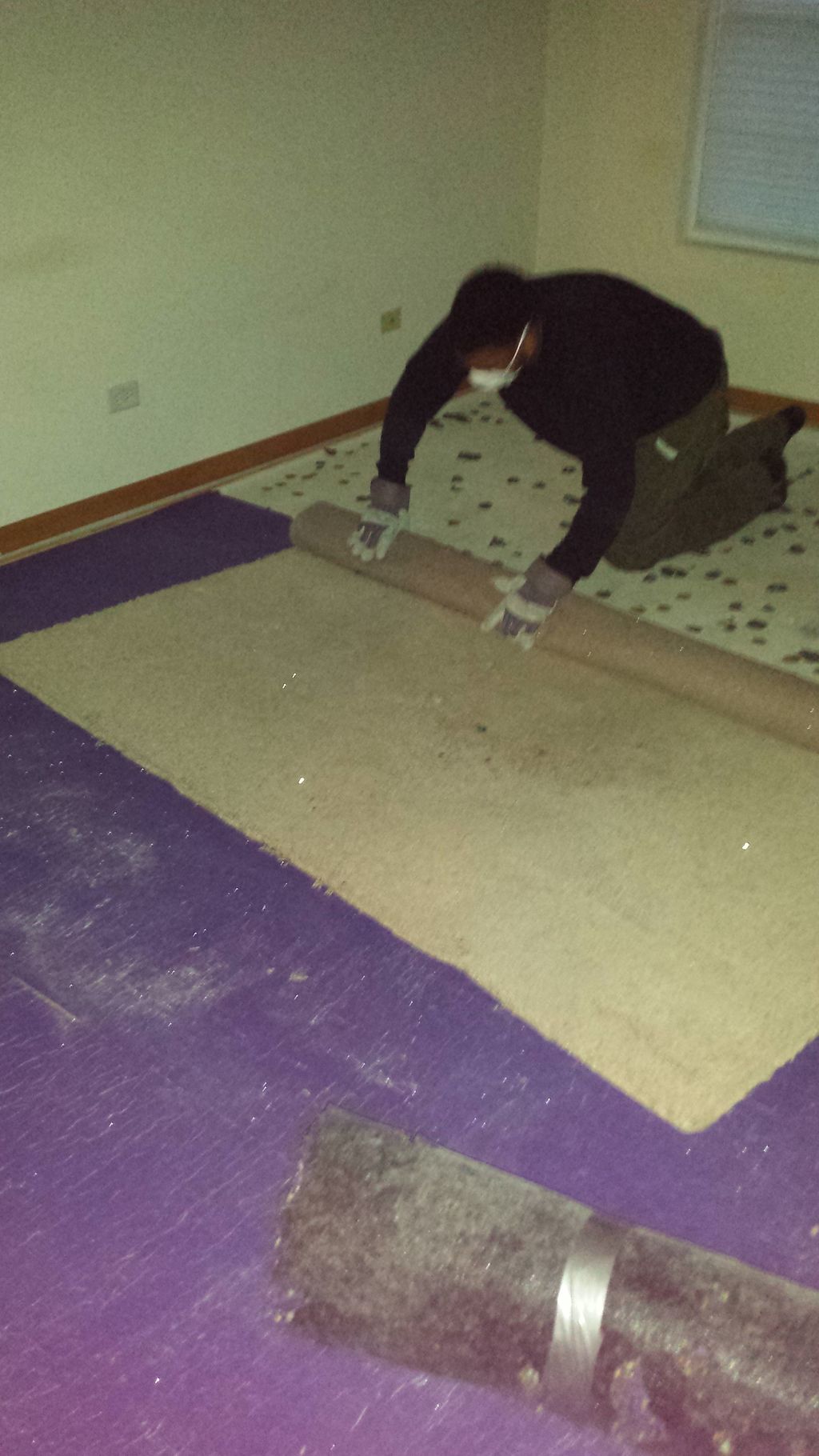 Before master bedroom carpet removal.