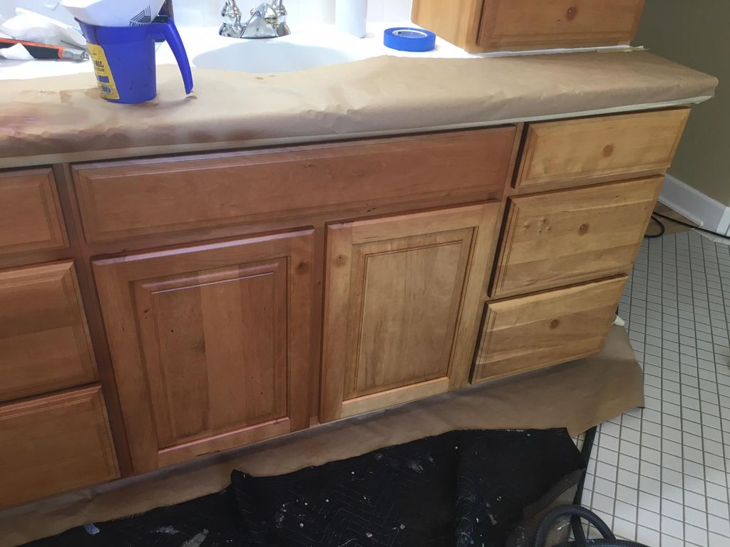 Wood toning new on left, old on right!