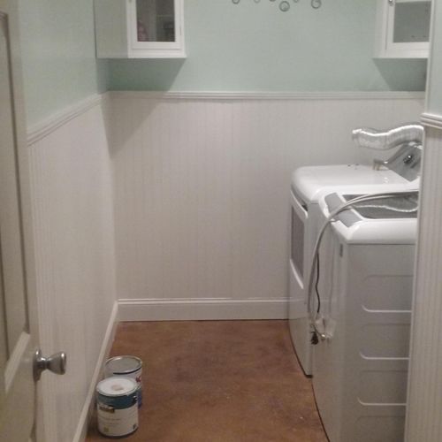 After Adding Wainscoting, Trim, Painting, Installa